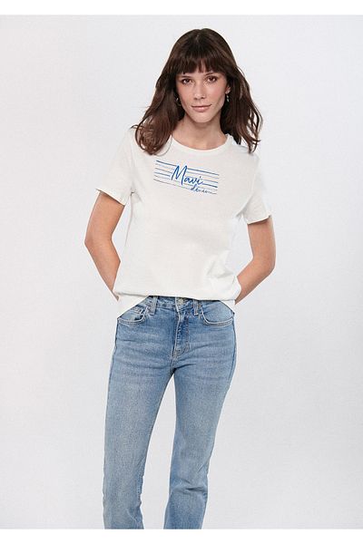 Mavi Tricou alb imprimat Regular Fit / Normal Cut 1611480-70057