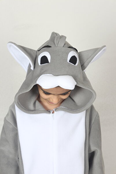 YÜSÜ Unisex Παιδική Στολή Γκρι Γάτα Τομ Στολή Ζώων