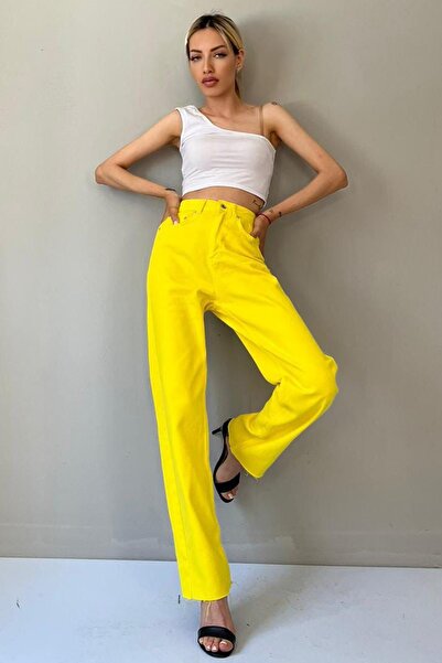 Madmext Mad Girls Yellow Palazzo Jean Mg1189