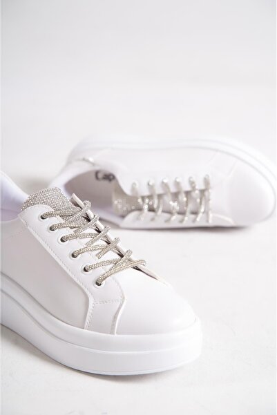 Capone Outfitters Bílé dámské sportovní boty Capone s kulatou špičkou