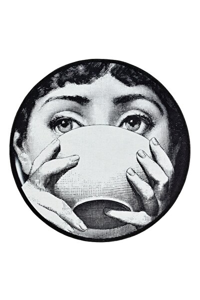 RUGSMODERN Mira 874 Yüz Ve Fincan Temalı Siyah Beyaz Halı