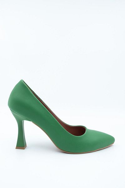 Modabuymus Dark Green Stiletto Goblet Heeled Shoes - Kanger