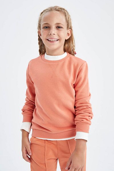DeFacto Girl's Crew Neck School Sweatshirt