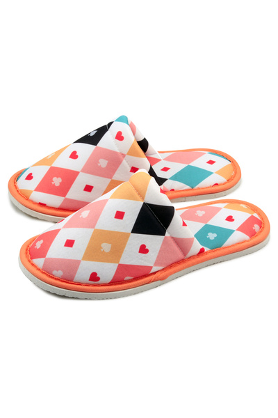 Chochili Παντόφλες σπιτιού με μαλακή σόλα Unisex White Poker