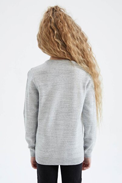 DeFacto Kız Çocuk Regular Fit Bisiklet Yaka Kazak