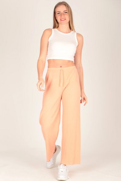 Rs Ramuni Women's Ribbed Trousers - Puppy Mouth Knitwear Trend, Casual Relaxed Fit Sweatpants