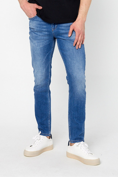 BOSHETTI Essentıals Erkek Açık Orta Mavi Efektli Slim Fit Jean