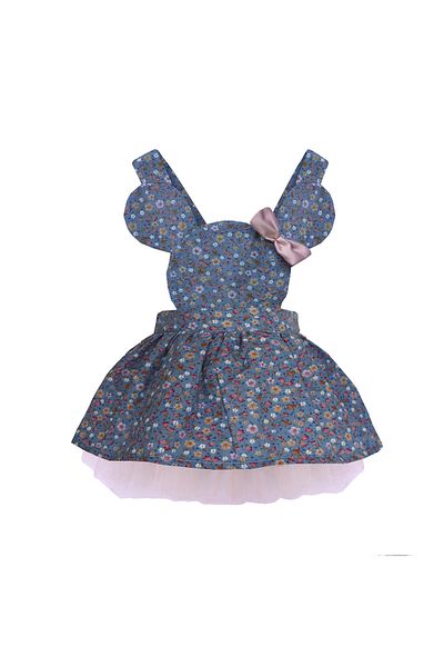 Shecco Babba Rochie tutu cu flori albastre pentru fete, rochie aniversare, modele rochii fete 5-10 ani