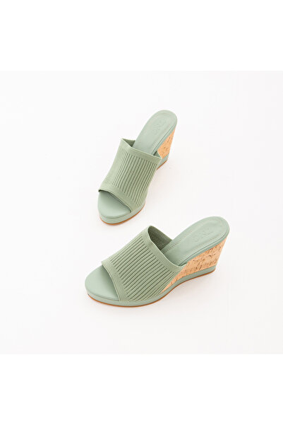 Tamer Tanca Dámské textilní pantofle na klínku 889 557 Bn Trlk Y22