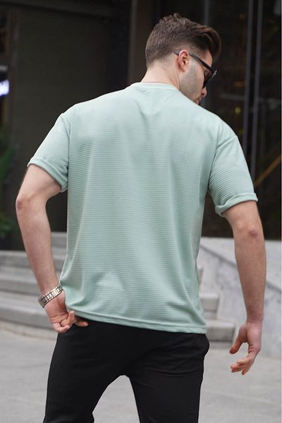 Madmext Ανδρικό μπλουζάκι Mint Green Lycra Basic 6060