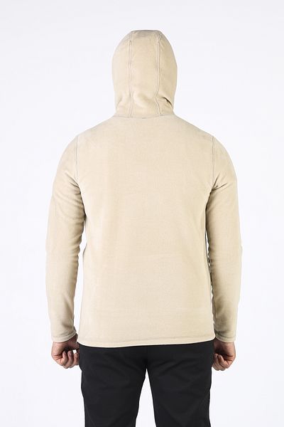 NJM SPORT WEAR Ανδρικό φλις μπεζ κόκκινο με μισό φερμουάρ τσέπη με κουκούλα για εξωτερικούς χώρους Slim Fit Winter Sweat
