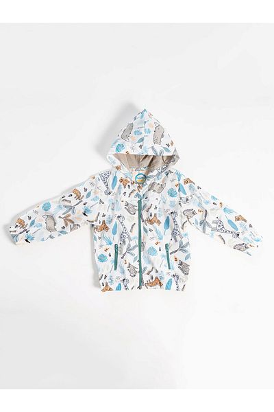 Melomio Baby Kids Hooded Waterproof Seasonal Waterproof Raincoat Combed Cotton Lined