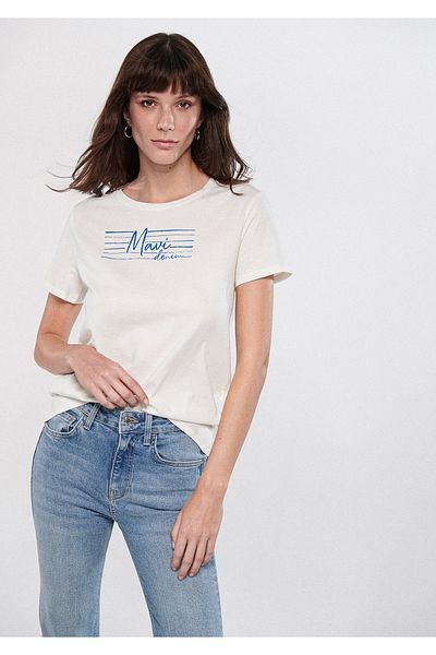 Mavi Tricou alb imprimat Regular Fit / Normal Cut 1611480-70057
