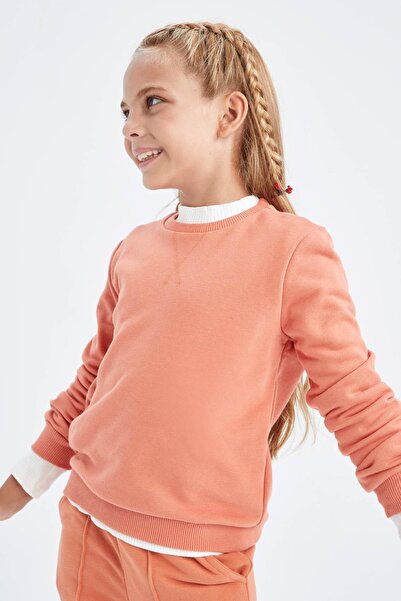 DeFacto Girl's Crew Neck School Sweatshirt