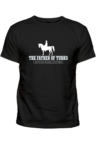 Efendioğlu Design 29 octombrie Tricou negru cu imprimeu „Atatürk Father of Turks”