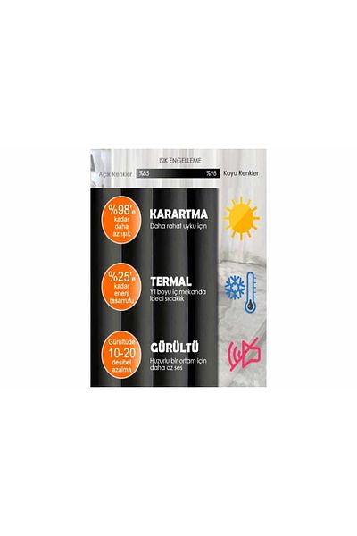 TülEvi Blackout Blackout Sunshade Curtain