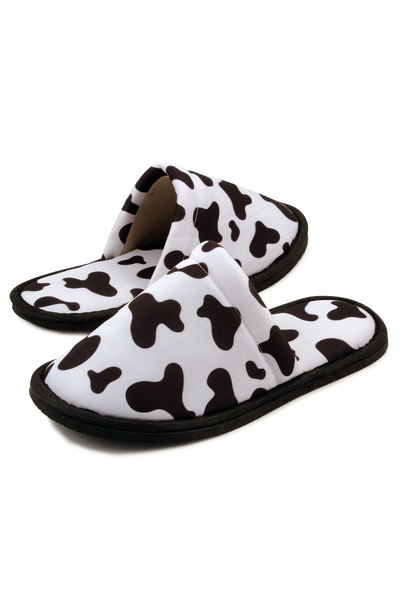 Chochili Унісекс білі тапочки з м'якою підошвою та візерунком у вигляді корів
