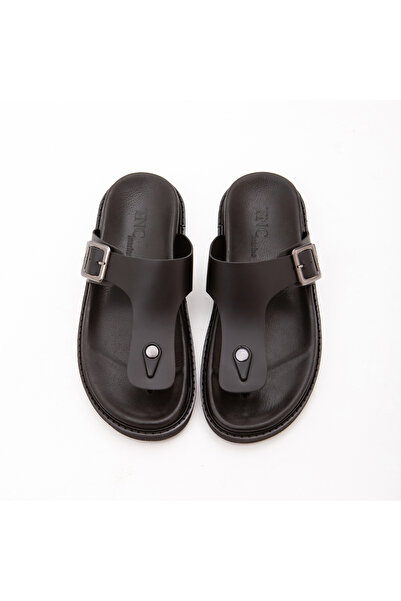 Tamer Tanca Ανδρικές σαγιονάρες από γνήσιο δέρμα 876 05 Erk Trlk Y22