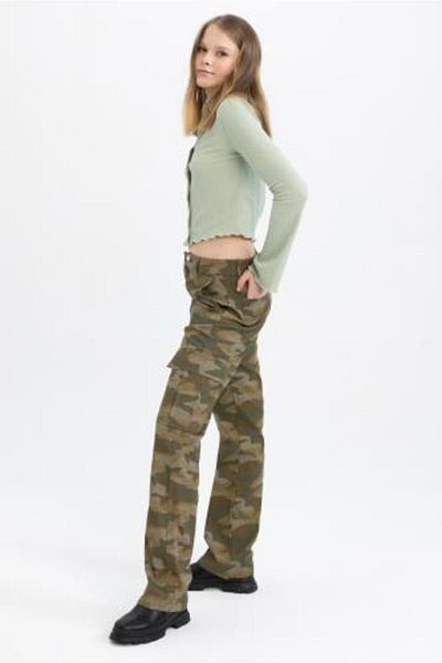 DeFacto Coole gerade geschnittene Cargo-Gabardine-Hose aus 100 % Baumwolle