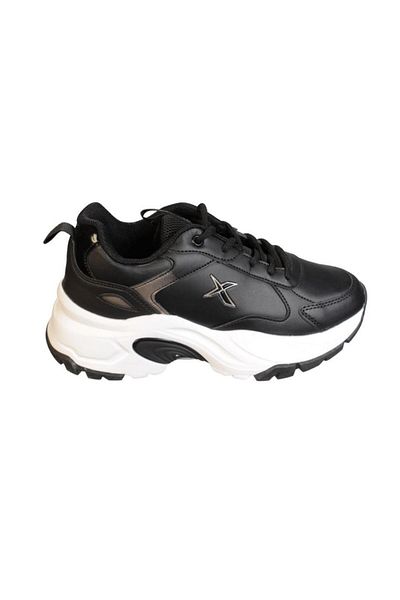 Kinetix KINETIX Women's Black Skin White Thick Sole Sneacer Casual Sports Shoes