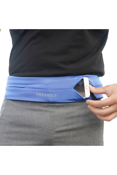 Freebelt Saks Mavi Yeni Nesil Spor Bel Çantası Koşu Ve Fitness Kemeri