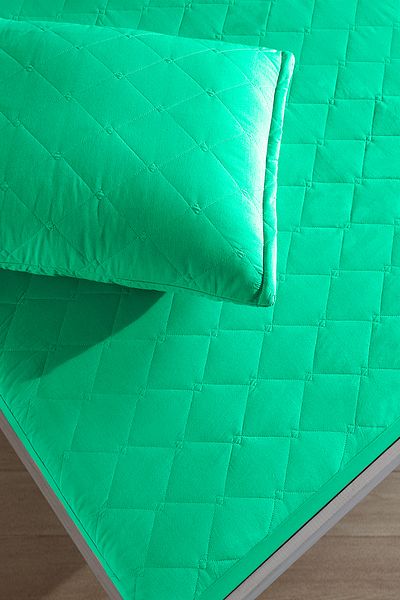 NANOSOFT Pistachio Green Quilted Mattress Protector Fitted Mattress Sheet 10 Sizes