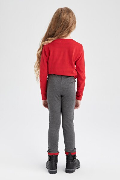 DeFacto Dívčí antracitové základní dlouhé školní punčochy