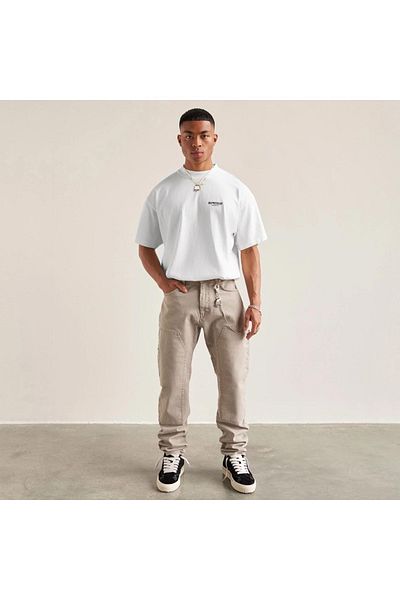 Black Sokak Men's White Oversize Tshirt