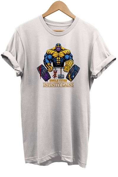 remonz Μπλουζάκι Thanos Gym με στάμπα 100% βαμβακερό μπλουζάκι μεγάλου μεγέθους