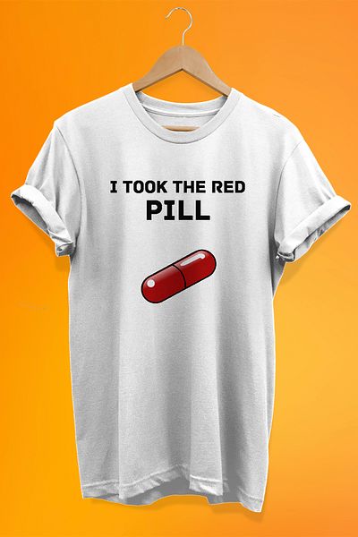 remonz The Matrix I Chose the Red Pill Printed 100% Cotton Oversize T-shirt Plus Size T-Shirt