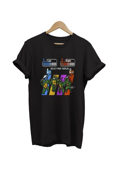 remonz Ninja Turtles Arcade Game Τυπωμένο 100% βαμβακερό μπλουζάκι Basic T-shirt κανονικού μεγέθους