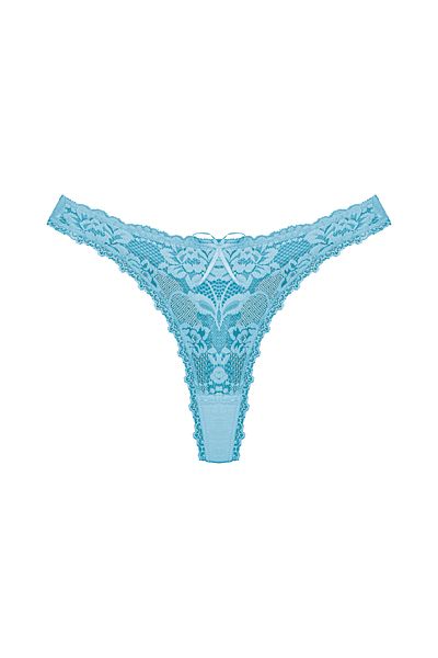 Zena Blue Lace Front, Cotton String Back Women's Panties