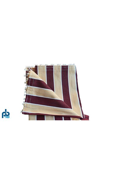pamukkale branda Balcony Curtain with Cornice Buckle and Laces Claret Red Cream 170x200