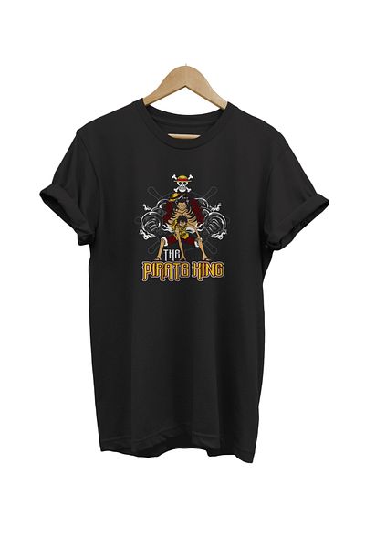 remonz Μαύρο μπλουζάκι One Piece Printed 100% Cotton Oversize