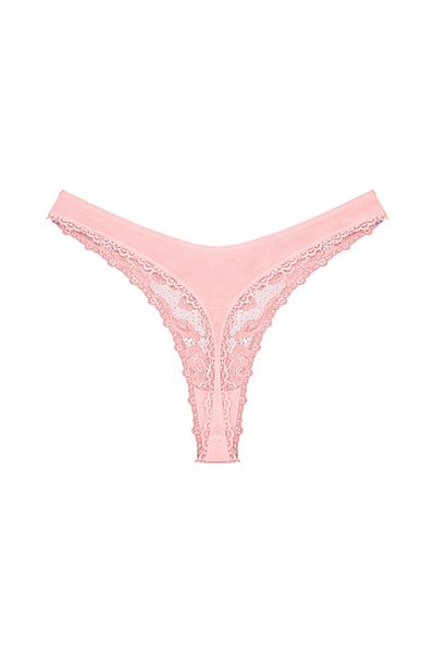 Zena Powder Front Lace Back Cotton String Women's Panties