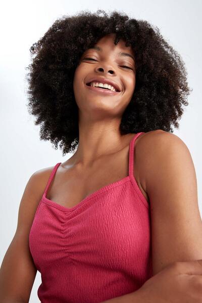 DeFacto Pletené šaty Bodycon Strappy Midi