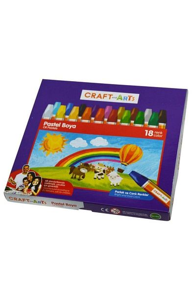Craft and Arts Pastel Paint 18 Pieces Cardboard Box N:U1818 /