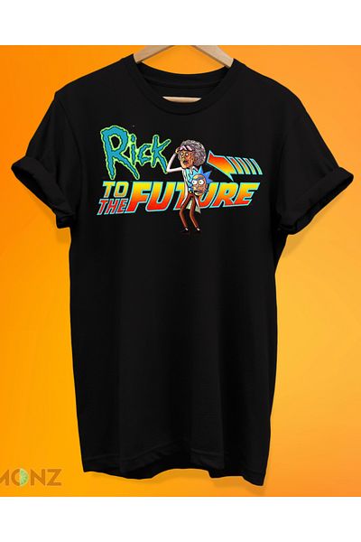 remonz Μπλουζάκι με στάμπα Rick To The Future 100% βαμβακερό μπλουζάκι μεγάλου μεγέθους