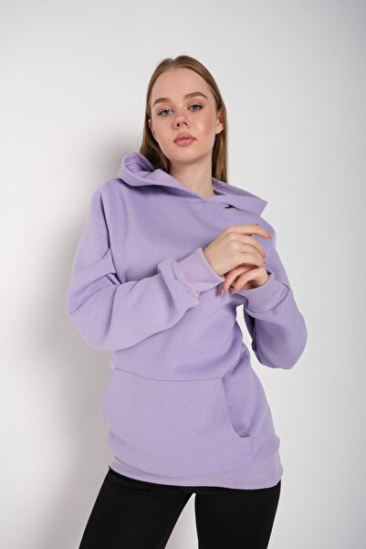 K&H TWENTY-ONE Γυναικεία λιλά Έντονα Αισθήματα Κίτρινη Πλάτη με στάμπα Oversize Hoodie Hooded 000