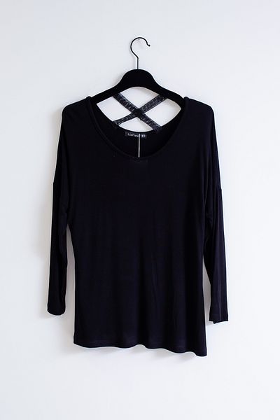Lafaba Γυναικεία Μαύρη Μπλούζα Plus Size
