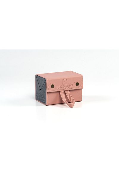 Look Rich Handmade Leather 4-Piece Glasses Carrying and Storage Bag - Powder