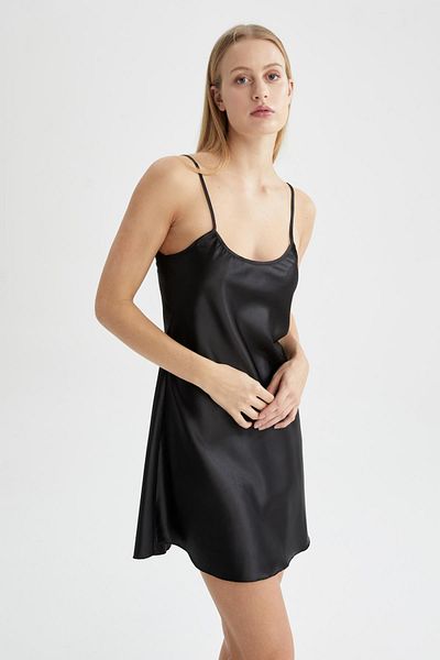 DeFacto Fall In Love Regular Fit Satin Strap Nightgown