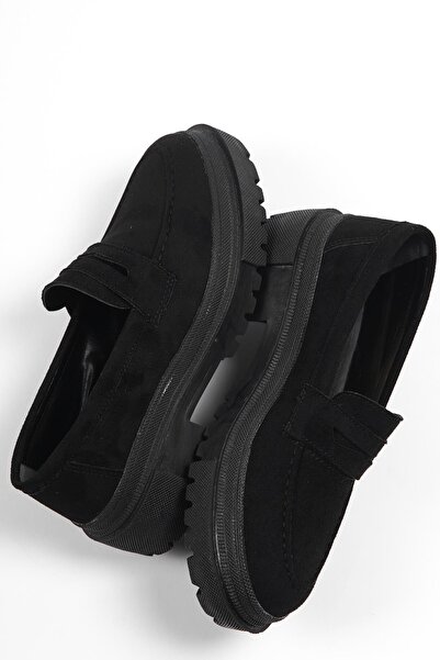 Capone Outfitters Dámska mokasína Capone Oval Toe Trac Sole Suede Black