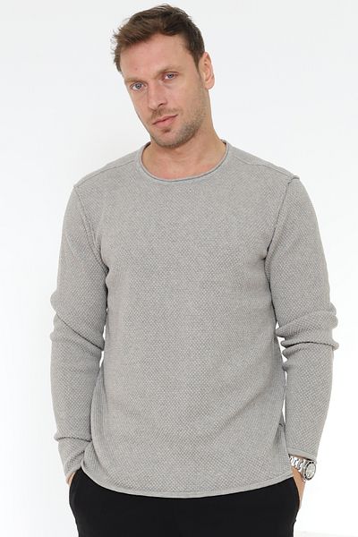 Matte Πλεκτό πουλόβερ Copenhagen Crew Neck με λεπτομέρεια από οργανικό βαμβάκι γκρι μελανζέ