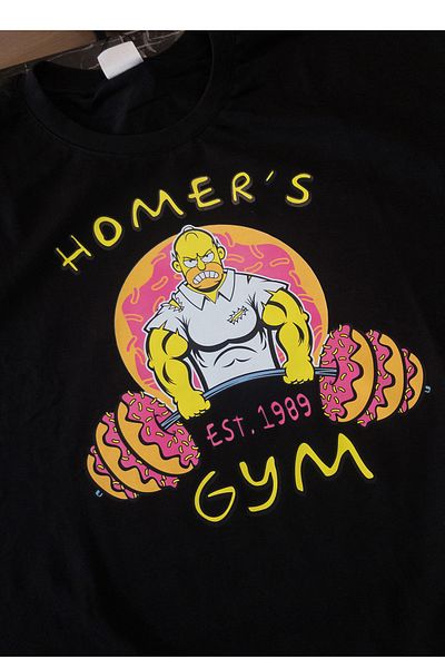 remonz Μπλουζάκι The Simpsons Homer Gym Printed 100% Cotton Oversize T-shirt Plus Size