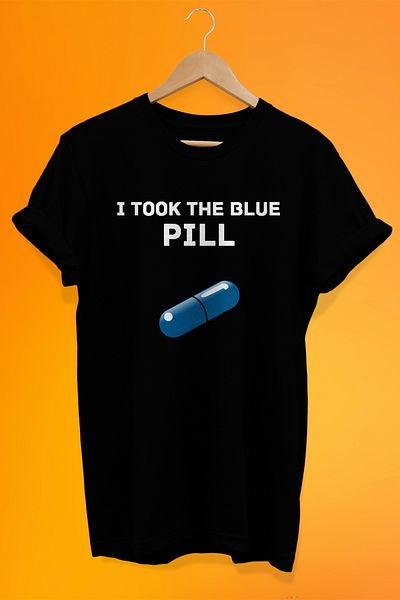 remonz Επέλεξα το Matrix Blue Pill με στάμπα 100% βαμβακερό μπλουζάκι μεγάλου μεγέθους T-shirt