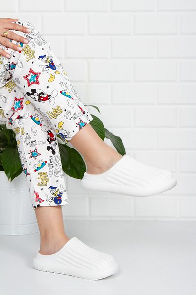 Moda Frato Modafrato Flora Indoor Woolen Unisex Παντόφλες House Χειμερινές Παντόφλες Αδιάβροχες