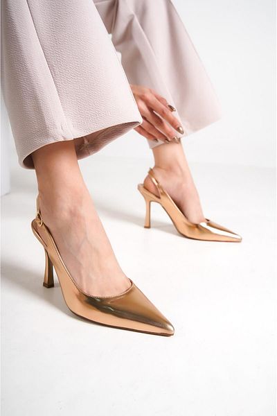 Capone Outfitters Dámské boty Capone Pointed Toe Open Back Metallic Rose