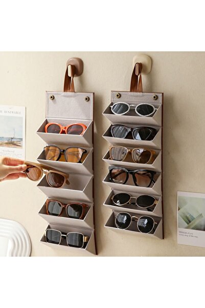 Look Rich El Yapımı Deri 6'lı Gözlük Taşıma Ve Saklama Çantası- Siyah Renk