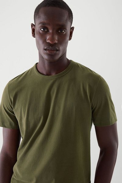 COOL TARZ Ανδρικό μπλουζάκι Khaki Basic Slim Fit 100% βαμβακερό κοντό μανίκι με λαιμόκοψη